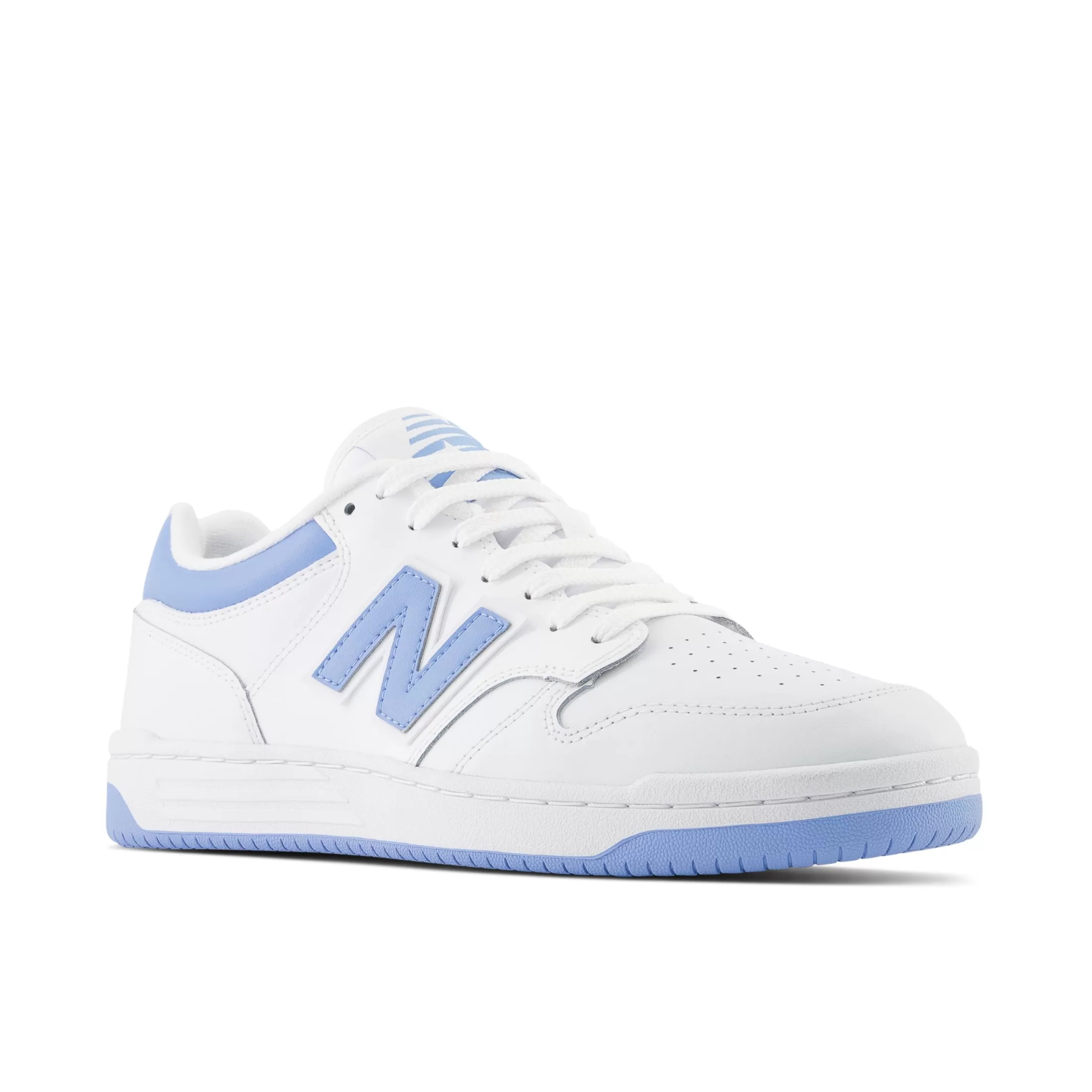 New Balance 480 White with Team Carolina and Light Aluminum Store