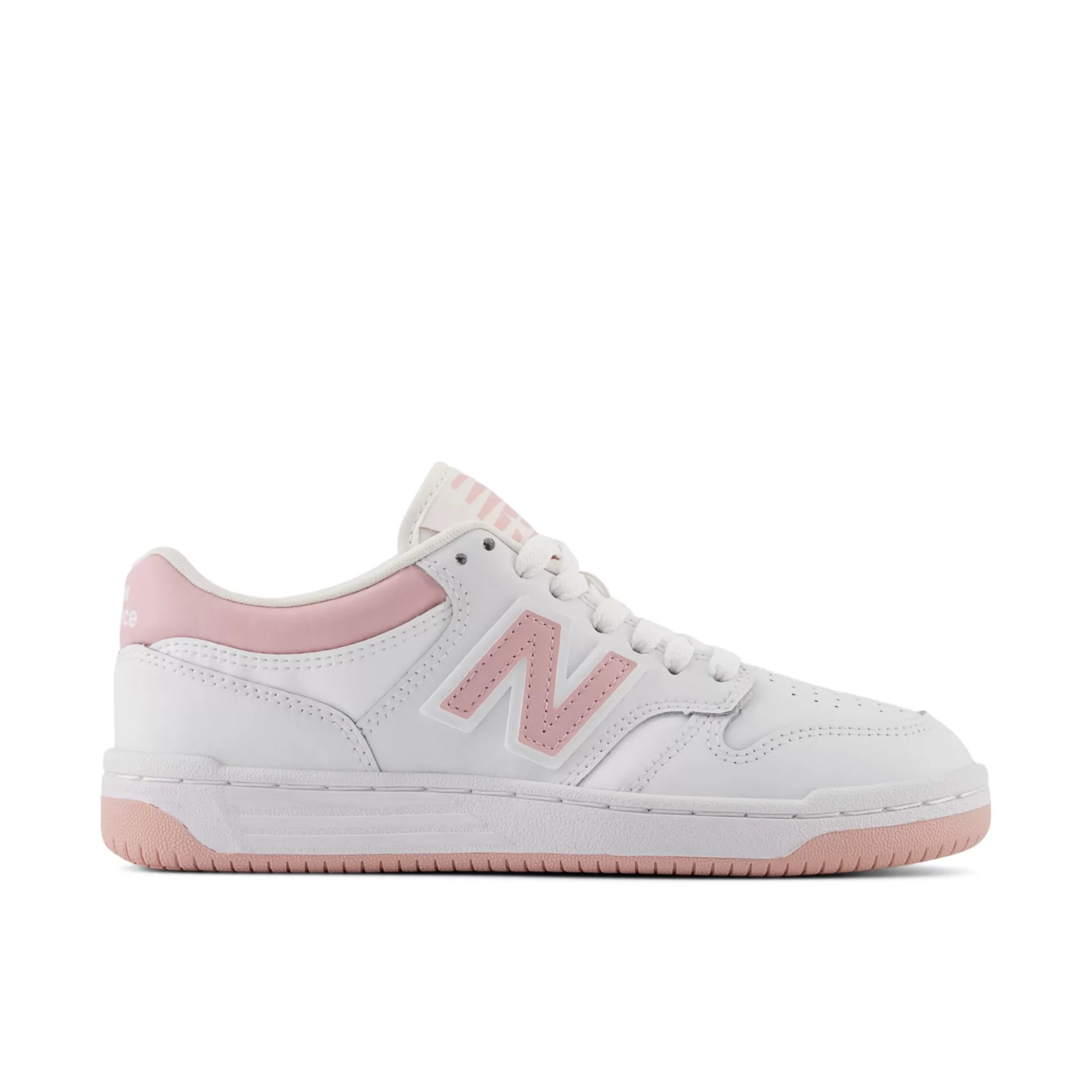 New Balance 480 White with Orb Pink Flash Sale