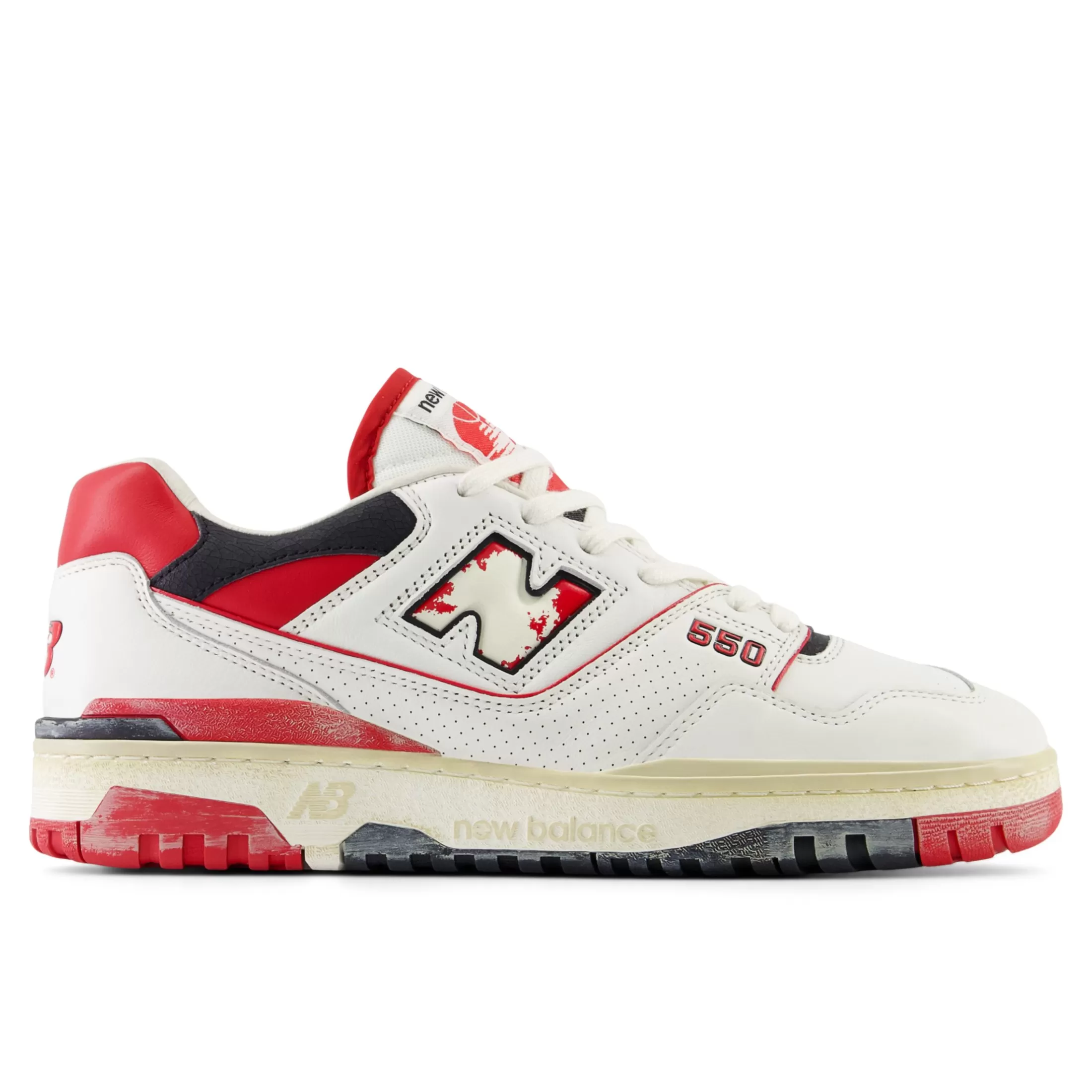 New Balance 550 Sea Salt with Team Red and Black Clearance