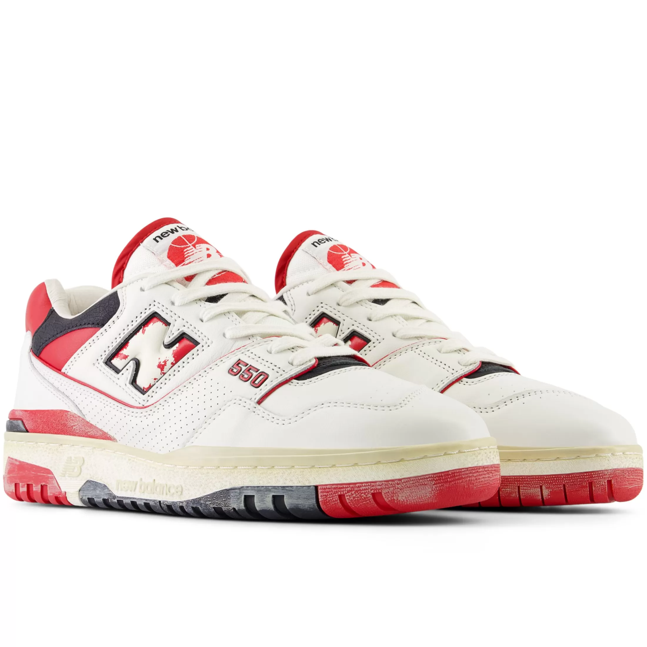 New Balance 550 Sea Salt with Team Red and Black Clearance