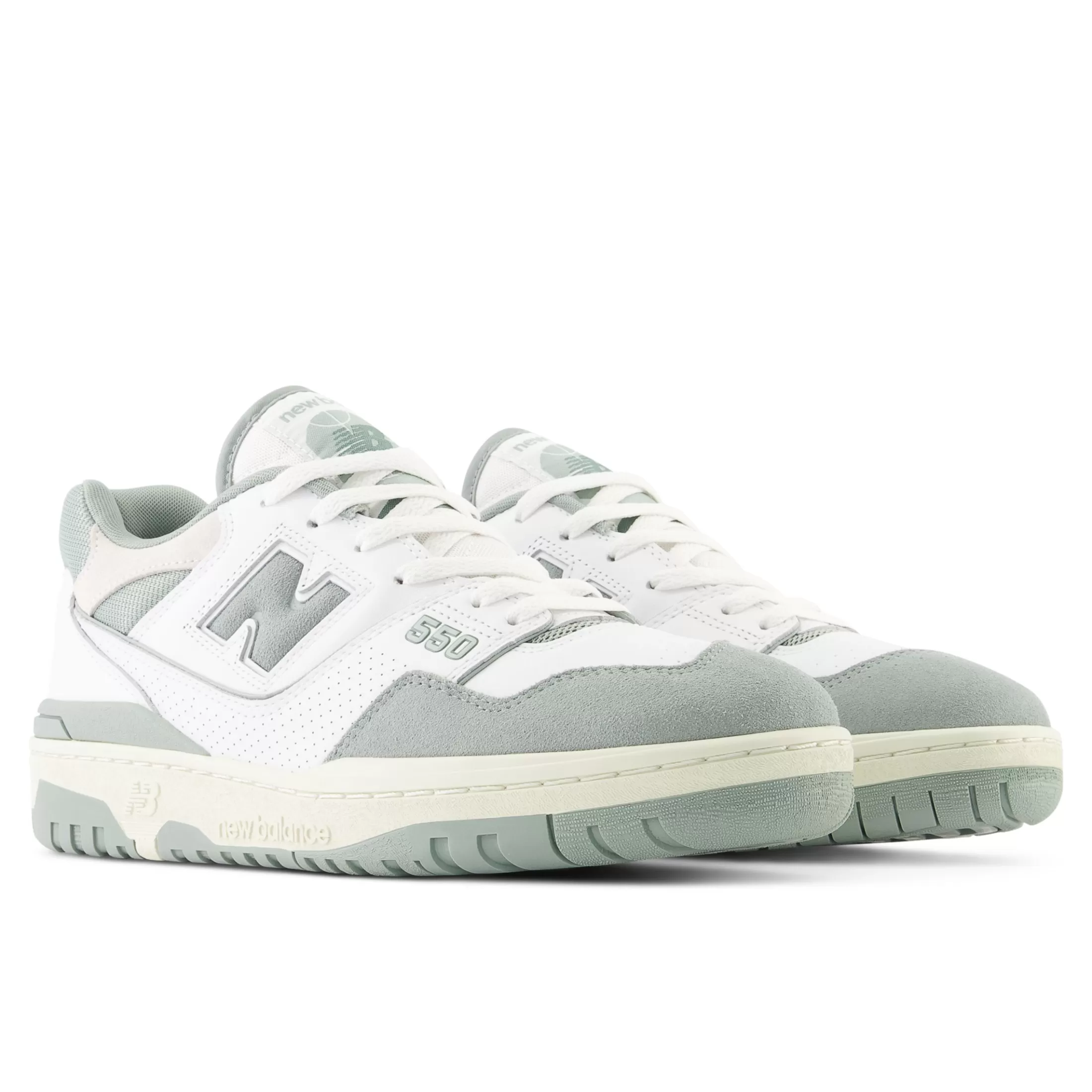 New Balance 550 White with Juniper and Dark Juniper Flash Sale