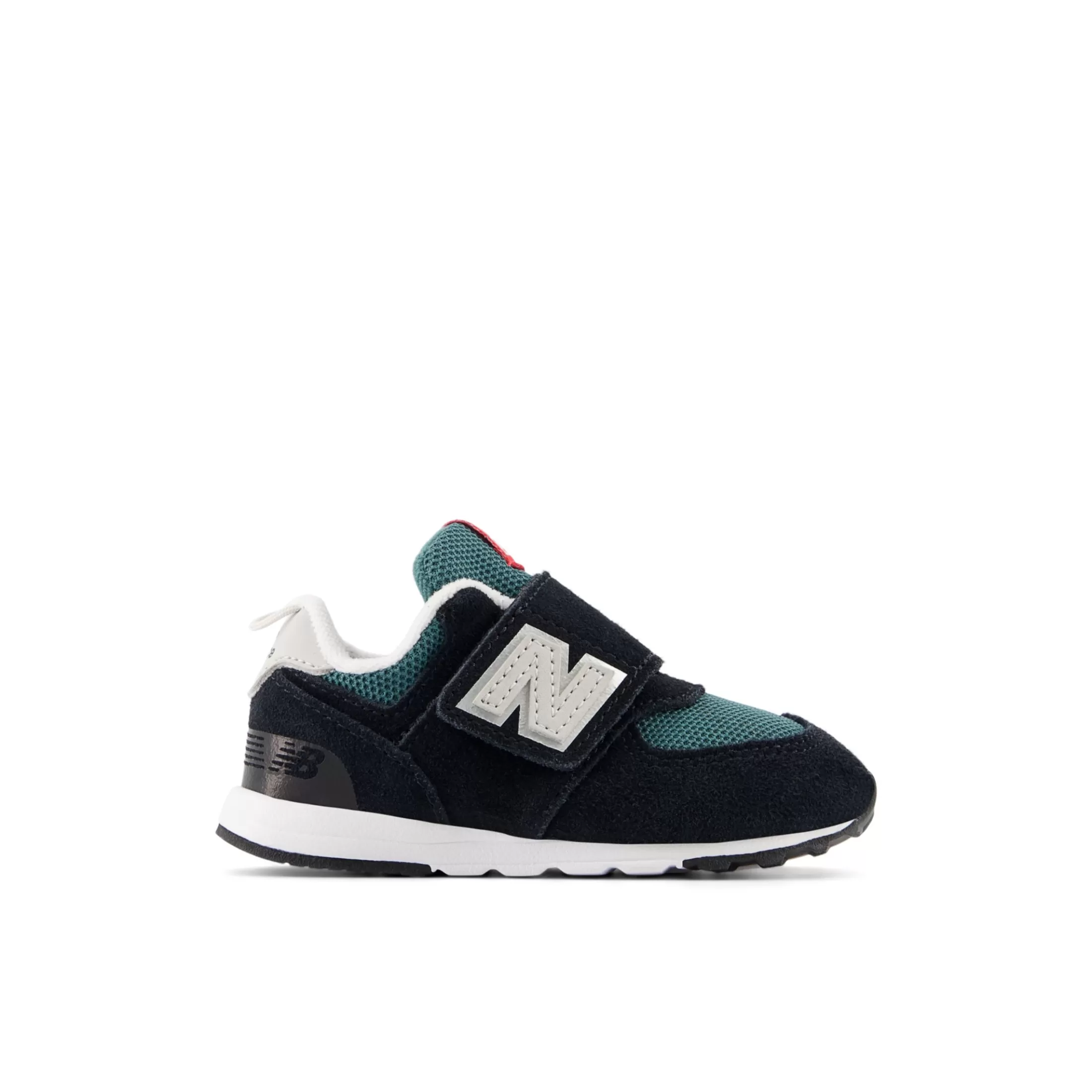 New Balance 574 NEW-B HOOK & LOOP Black with New Spruce Cheap