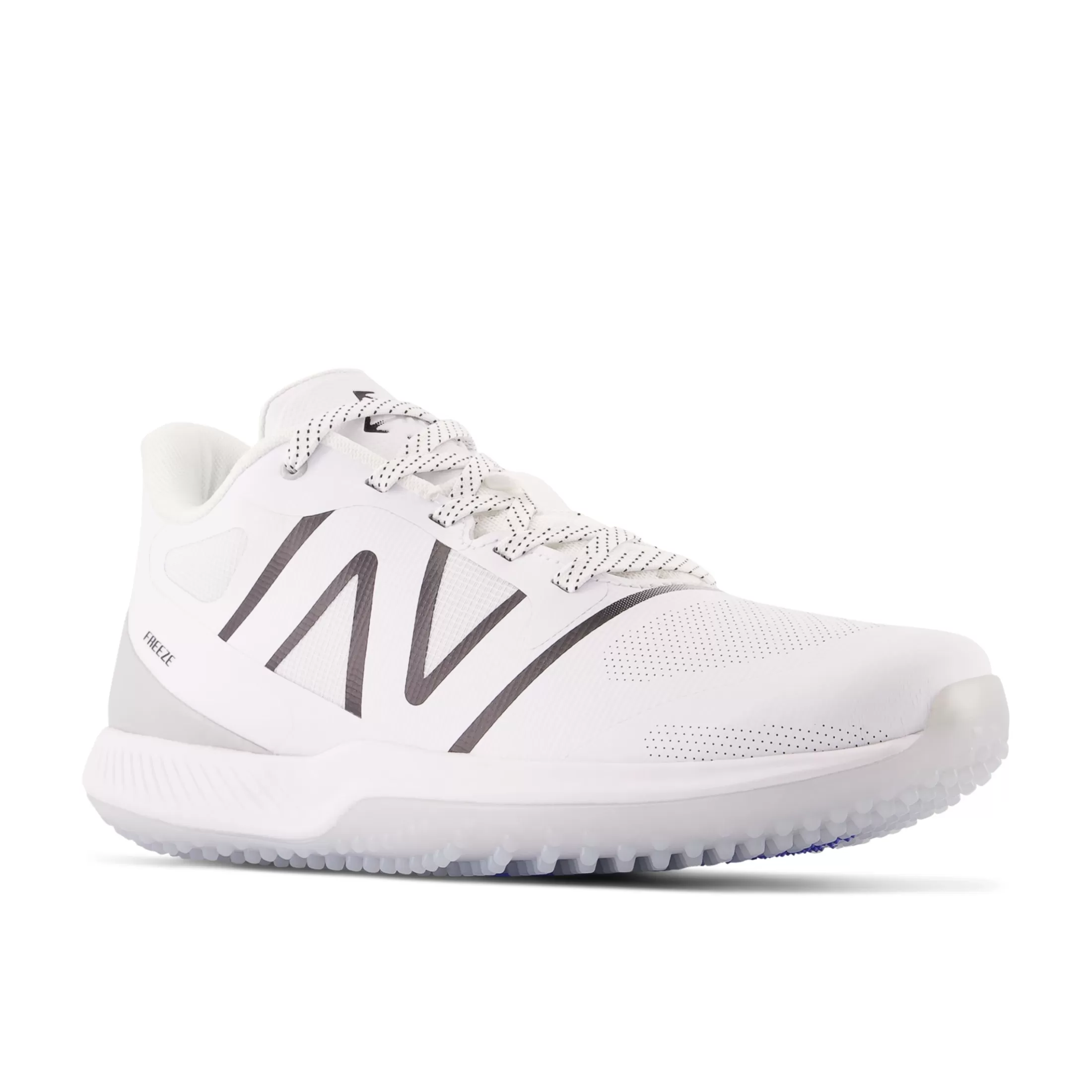 New Balance FreezeLX v4 Turf White with Black and Polar Blue Store