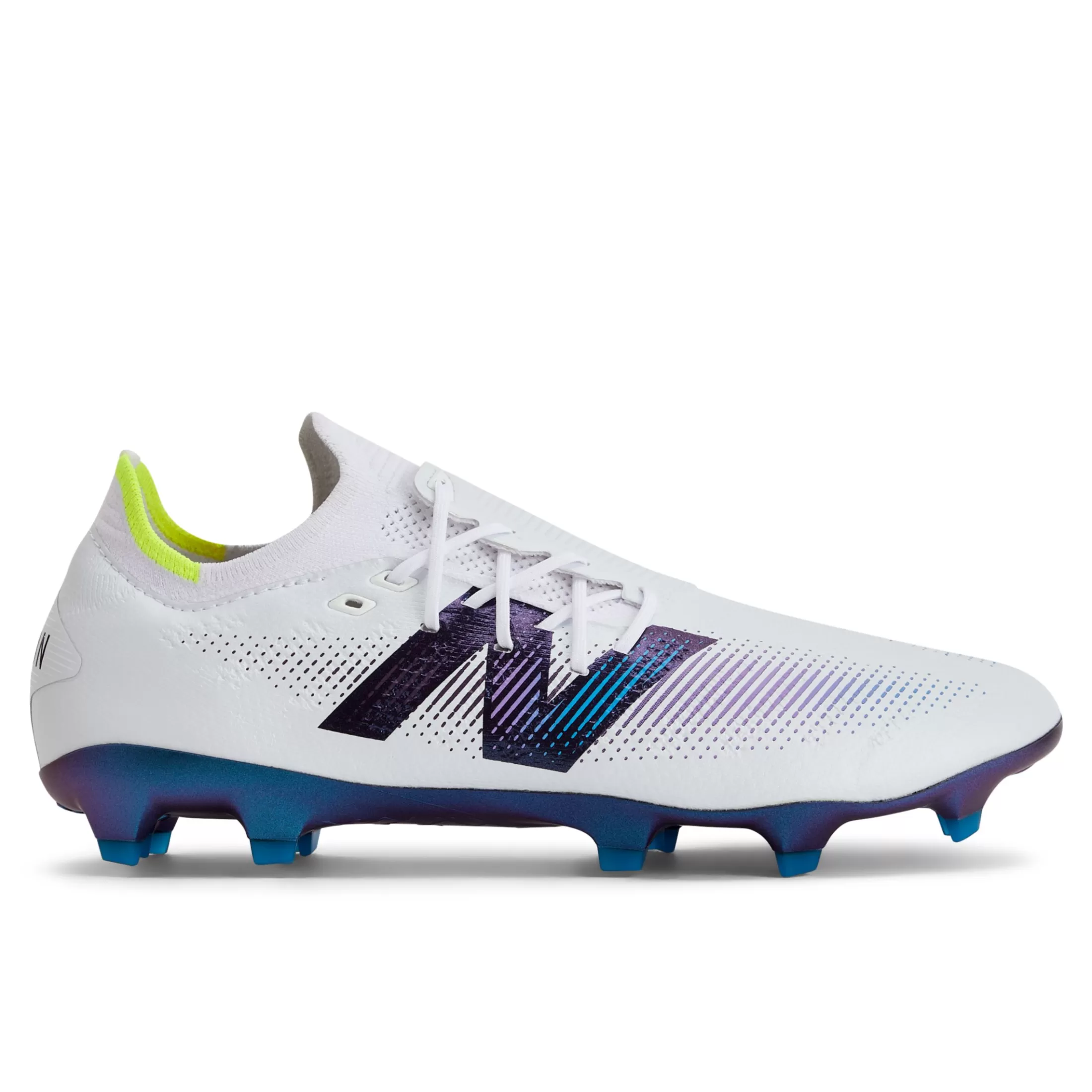 New Balance FURON PRO FG V7+ White with Water Cress and Purple Fade Hot