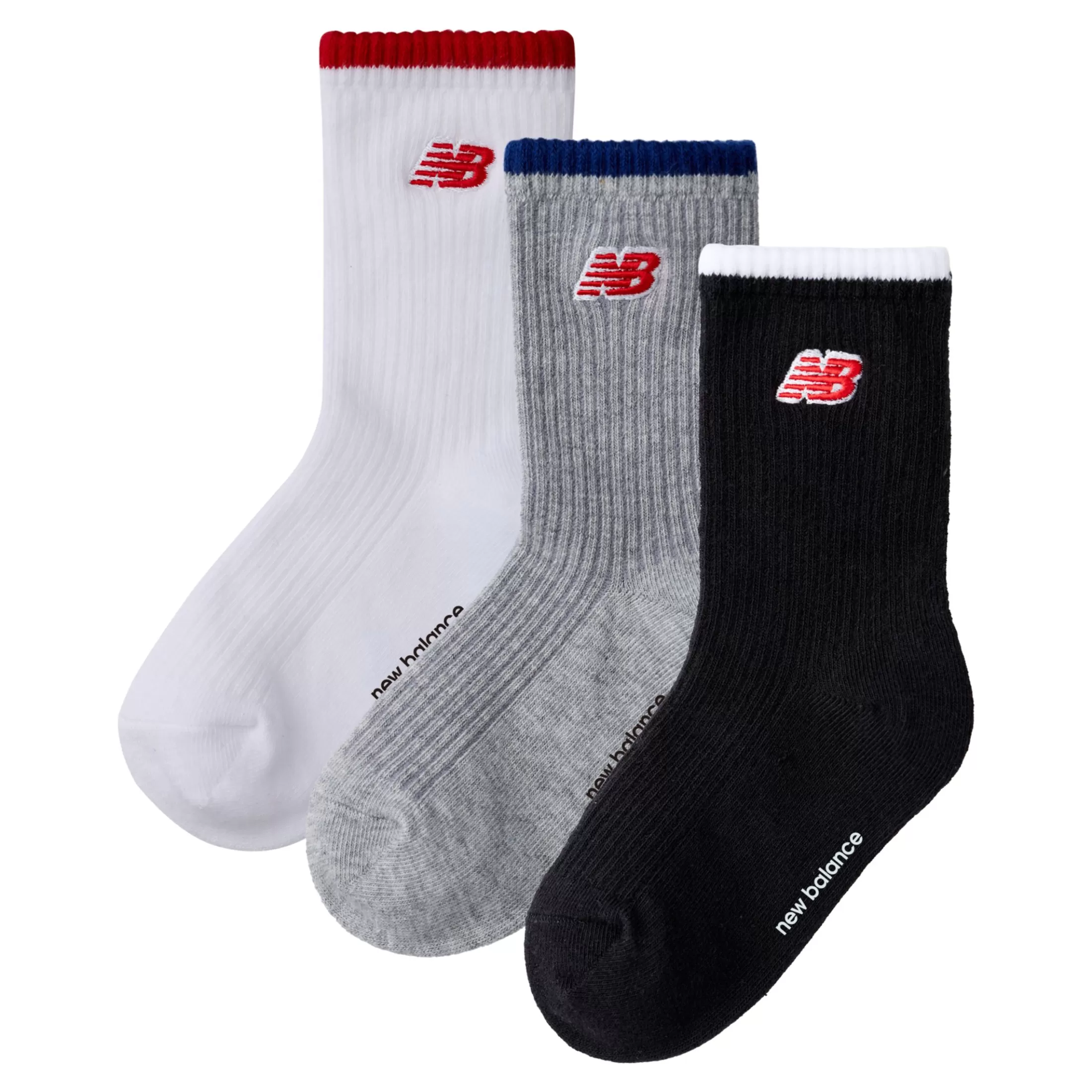 New Balance Kids Patch Logo Midcalf Socks 3 Pack ASSORTED 1 COLORS Flash Sale